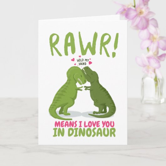 Rawr betekent dat ik van je hou in de dinosaurusVa Kaart (Orchidee)