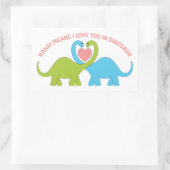 Rawr betekent dat ik van je hou in Dinosaur Cute D Rechthoekige Sticker (Tas)