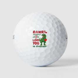 Rawr betekent dat ik van je hou in Dinosaur Golfballen