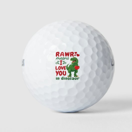 Rawr betekent dat ik van je hou in Dinosaur Golfballen (Voorkant)
