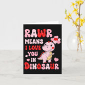 Rawr betekent dat ik van je hou in Dinosaur Heart Kaart (Gele Bloem)