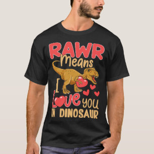 Rawr betekent dat ik van je hou in Dinosaur Heart  T-shirt