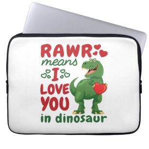 Rawr betekent dat ik van je hou in Dinosaur Laptop Sleeve