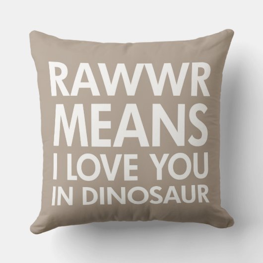 Rawr betekent dat ik van je hou in Dinosaur Pillow Kussen (Achterkant)