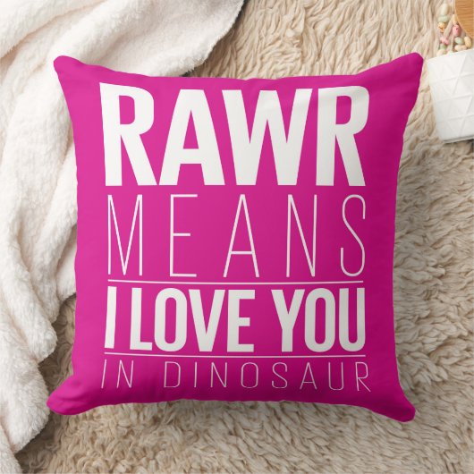 Rawr betekent dat ik van je hou in Dinosaur Pillow Kussen (Deken)