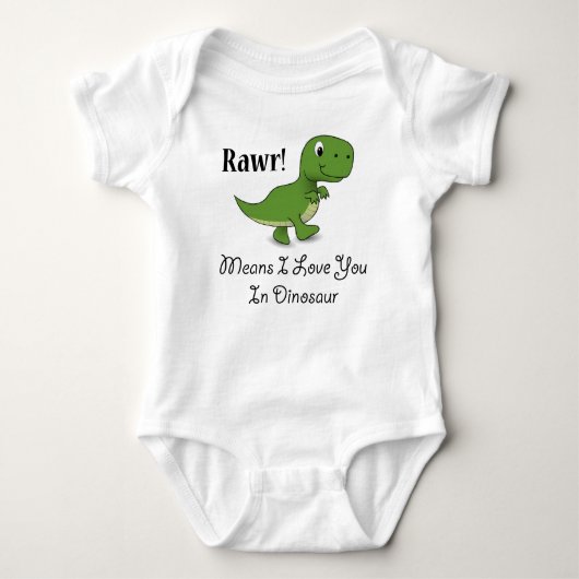Rawr betekent dat ik van je hou in Dinosaur Romper (Voorkant)