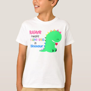 Rawr betekent dat ik van je hou in DINOSAUR shirt 