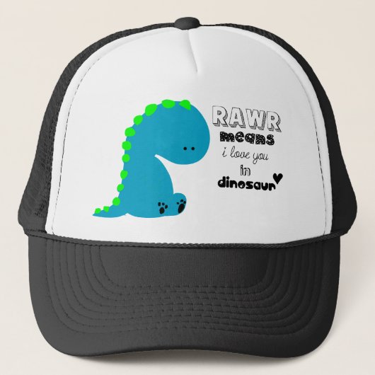 Rawr betekent dat ik van je hou in DINOSAUR shirt Trucker Pet (Voorkant)