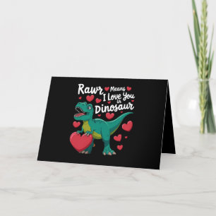 Rawr betekent dat ik van je hou in Dinosaur T Rex  Bedankkaart