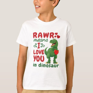 Rawr betekent dat ik van je hou in Dinosaur T-shirt