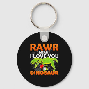 Rawr betekent dat ik van je hou in dinosaurus Funn Sleutelhanger