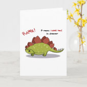 Rawr betekent dat ik van je hou in dinosaurus Steg Kaart (Gele Bloem)