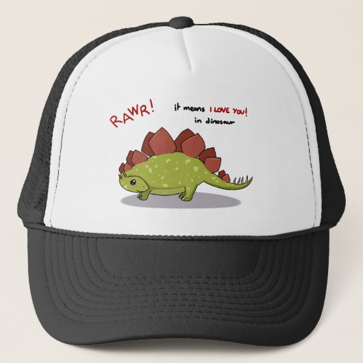 Rawr betekent dat ik van je hou in dinosaurus Steg Trucker Pet (Voorkant)
