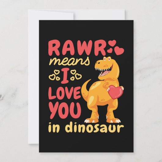 Rawr betekent dat ik van je hou in Dinosaurus Vale Feestdagenkaart (Voorkant)