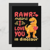 Rawr betekent dat ik van je hou in Dinosaurus Vale Feestdagenkaart (Voorkant / Achterkant)