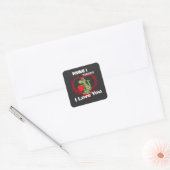 rawr betekent dat ik van je hou in dinosaurus vierkante sticker (Envelop)