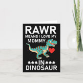 Rawr betekent dat ik van mijn mama hou in Dinosaur Kaart (Voorkant)