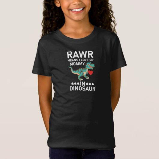 Rawr betekent dat ik van mijn mama hou in Dinosaur T-shirt (Voorkant)
