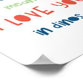 Rawr betekent ik hou van je in dinosaurus poster (Hoek)