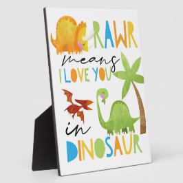 Rawr betekent Ik hou van je Jongens Dinosaurus Kam Fotoplaat