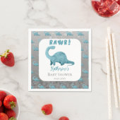 Rawr Blauwgroen Blue Dinosaur Boy Baby shower Servet (Insitu)
