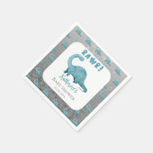 Rawr Blauwgroen Blue Dinosaur Boy Baby shower Servet (Hoek)