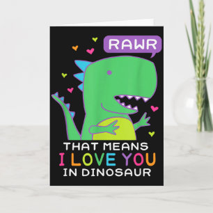Rawr Dat Betekent Ik Hou Van Jou In Dinosaur Scene Kaart