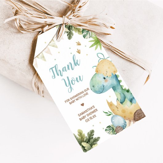 Rawr Dino Baby Shower Favor Tag Cadeaulabel