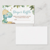 Rawr Dino Baby shower Luier Raffle Informatiekaartje (Voorkant / Achterkant)