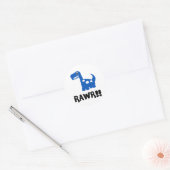 Rawr Dino Blue Ronde Sticker (Envelop)