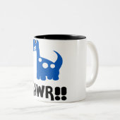 Rawr Dino Blue Tweekleurige Koffiemok (Voorkant rechts)