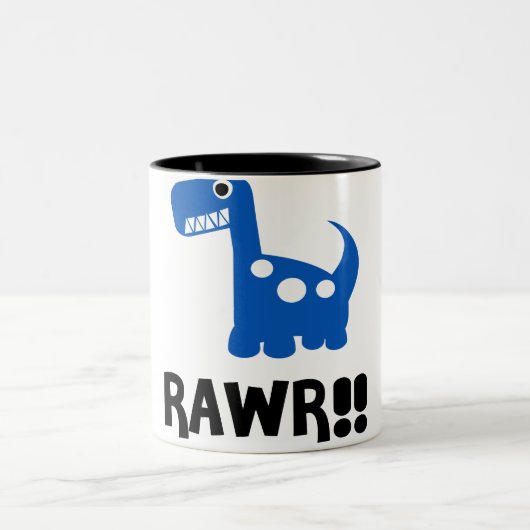 Rawr Dino Blue Tweekleurige Koffiemok (Center)