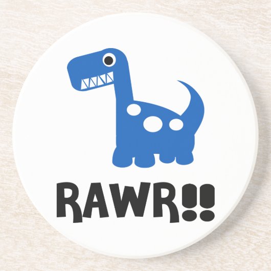 Rawr Dino Blue Zandsteen Onderzetter (Voorkant)