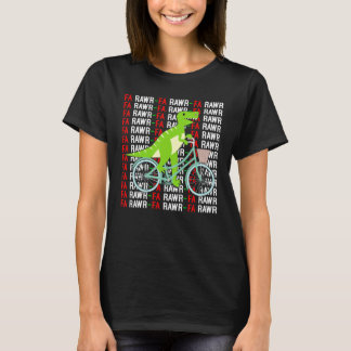 Rawr Dino Dinosaur Riding Cyclus T Rex Biker Rider T-shirt