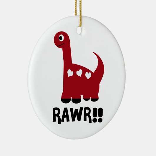 Rawr Dino Red Keramisch Ornament (Rechts)