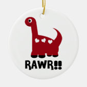 Rawr Dino Red Keramisch Ornament (Voorkant)