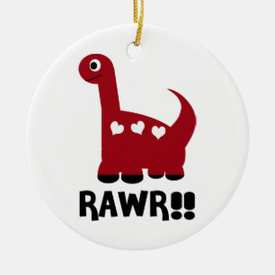 Rawr Dino Red Keramisch Ornament