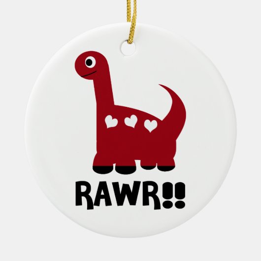 Rawr Dino Red Keramisch Ornament (Voorkant)