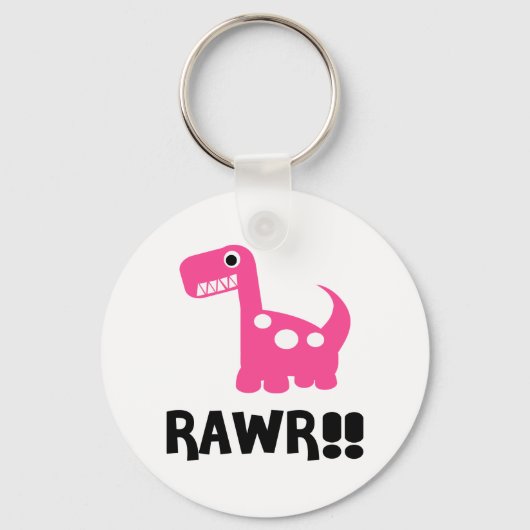 Rawr Dino Roze Sleutelhanger (Voorkant)
