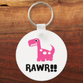 Rawr Dino Roze Sleutelhanger (Voorkant)