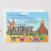 Rawr DinoDrive by Happy Birthday Parade Uitnodigin Kaart (Voorkant)