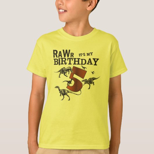 Rawr Dinosaur Birthday Shirt (Voorkant)