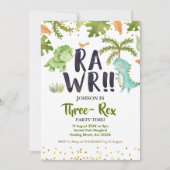 Rawr Dinosaur Birthday - uitnodiging (Voorkant)