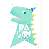 RAWR Dinosaur Happy Birthday Vlaggetjes (Eerste vlag)