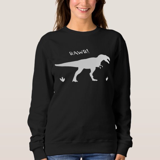 Rawr Dinosaur met palmboom - gemakkelijke Mode Trui (Voorkant)