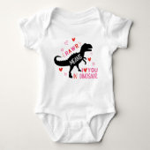 Rawr Dinosaur Valentijnsdag Romper (Voorkant)