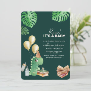 Rawr Dinosaur Verhaalboek Ballon Baby Shower Kaart