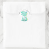 RAWR Dinosaurus Verjaardagsfeestje Dank je wel Fav Ronde Sticker (Tas)