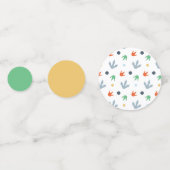 Rawr Dinosaurus Voet Print Verjaardagstabel Confetti (Voorkanten)