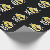Rawr Fish Funny Animal Pun Dark BG Cadeaupapier (Hoek)